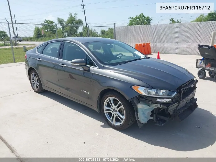 2015 Ford Fusion Hybrid Titanium VIN: 3FA6P0RU7FR116712 Lot: 39738353