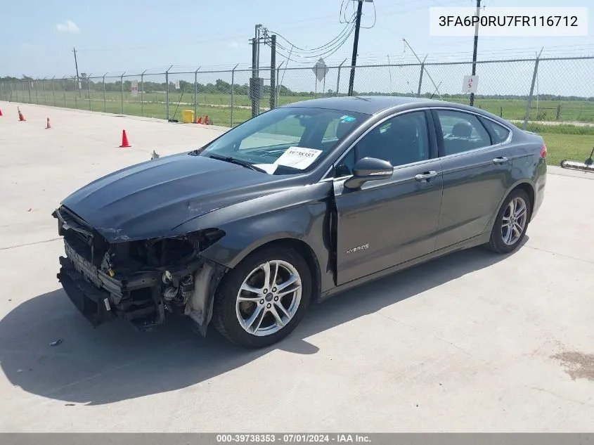 3FA6P0RU7FR116712 2015 Ford Fusion Hybrid Titanium