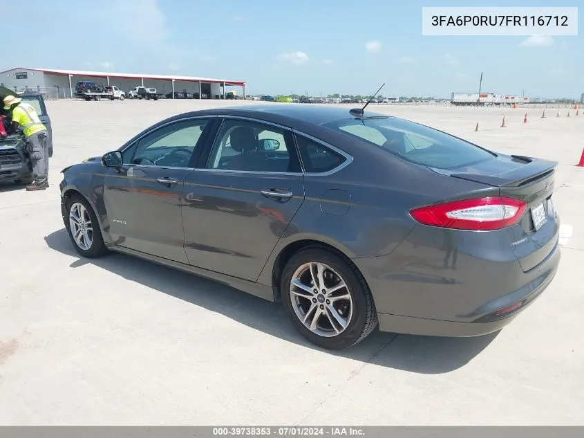 3FA6P0RU7FR116712 2015 Ford Fusion Hybrid Titanium