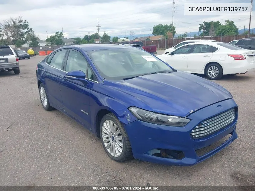 3FA6P0LU0FR139757 2015 Ford Fusion Hybrid Se