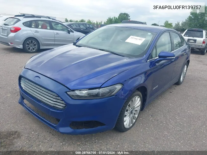 2015 Ford Fusion Hybrid Se VIN: 3FA6P0LU0FR139757 Lot: 39766705