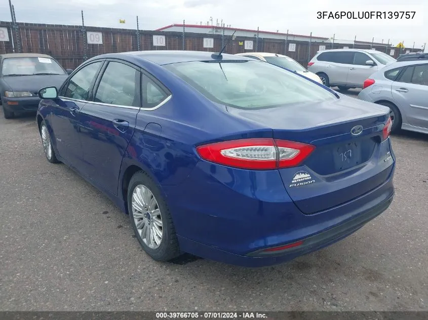 3FA6P0LU0FR139757 2015 Ford Fusion Hybrid Se