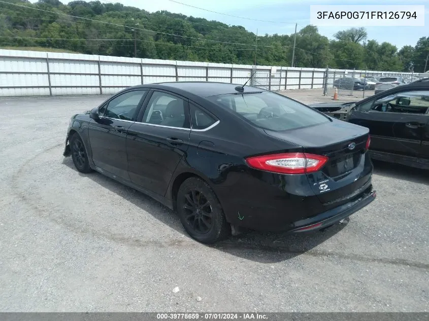 2015 Ford Fusion S VIN: 3FA6P0G71FR126794 Lot: 39778659