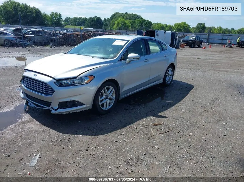 2015 Ford Fusion Se VIN: 3FA6P0HD6FR189703 Lot: 39786763