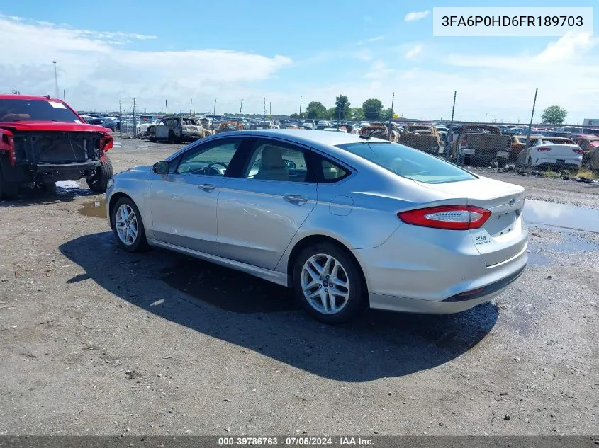 2015 Ford Fusion Se VIN: 3FA6P0HD6FR189703 Lot: 39786763