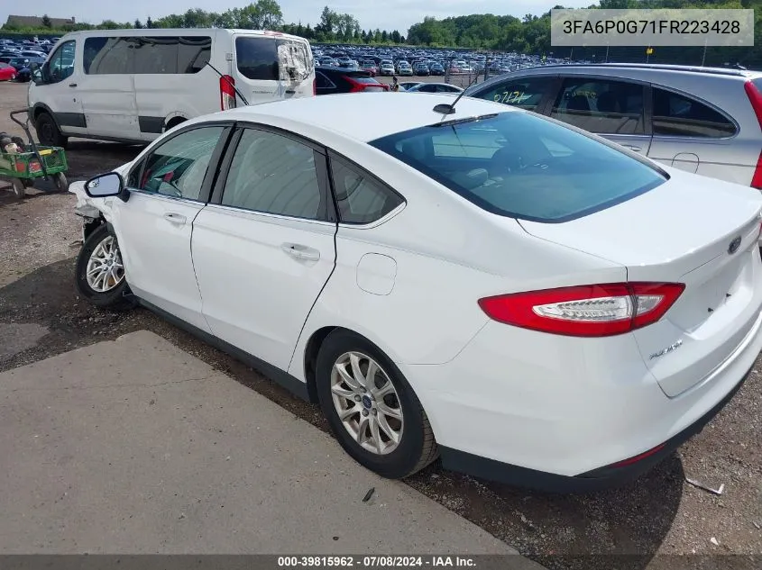 2015 Ford Fusion S VIN: 3FA6P0G71FR223428 Lot: 39815962