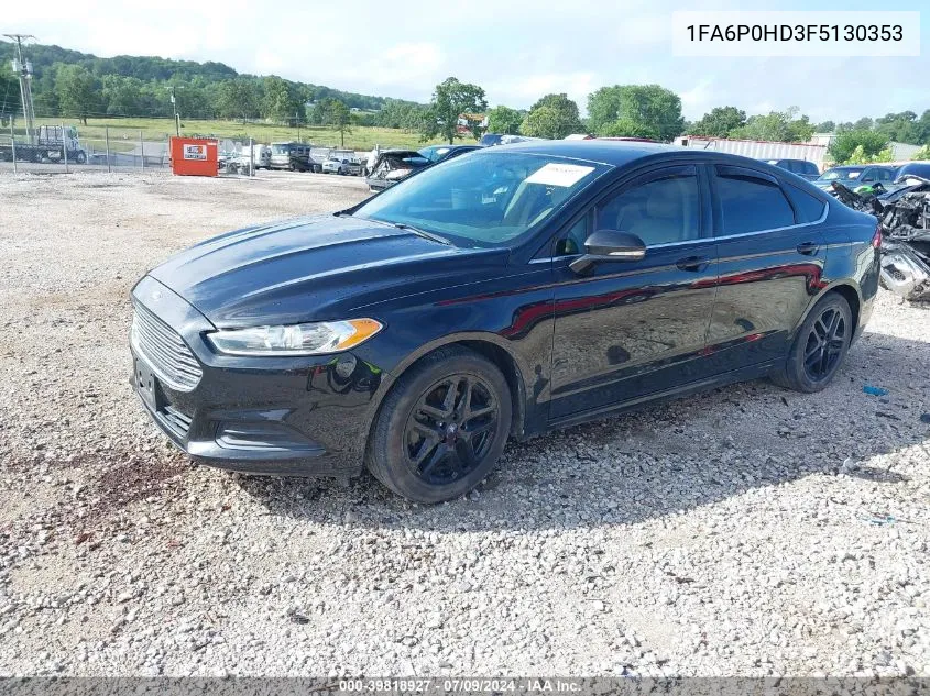 2015 Ford Fusion Se VIN: 1FA6P0HD3F5130353 Lot: 39818927