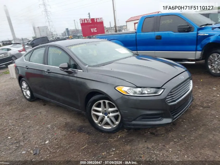 2015 Ford Fusion Se VIN: 1FA6P0H71F5110127 Lot: 39820847