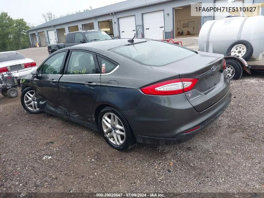 2015 Ford Fusion Se VIN: 1FA6P0H71F5110127 Lot: 39820847