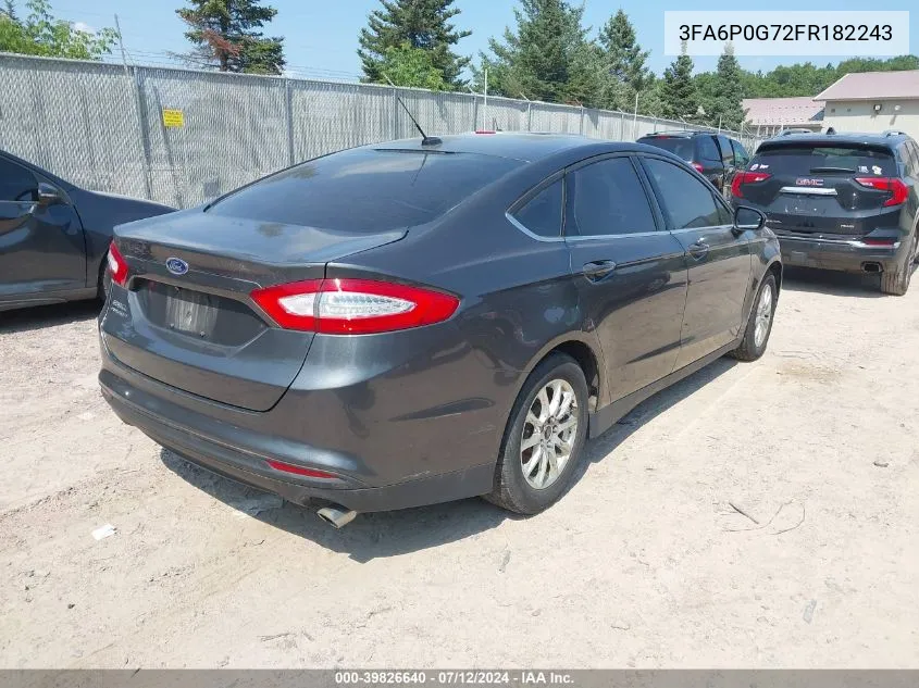 3FA6P0G72FR182243 2015 Ford Fusion S