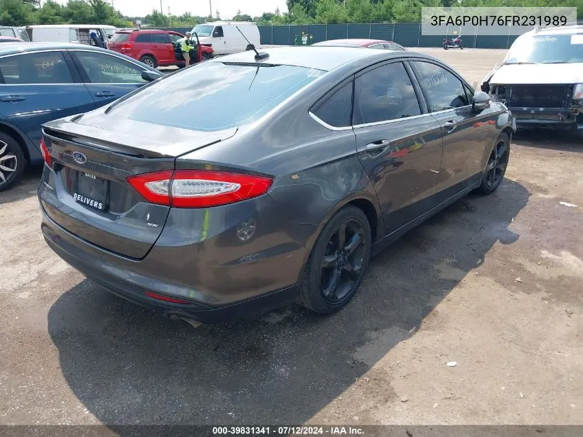 2015 Ford Fusion Se VIN: 3FA6P0H76FR231989 Lot: 39831341