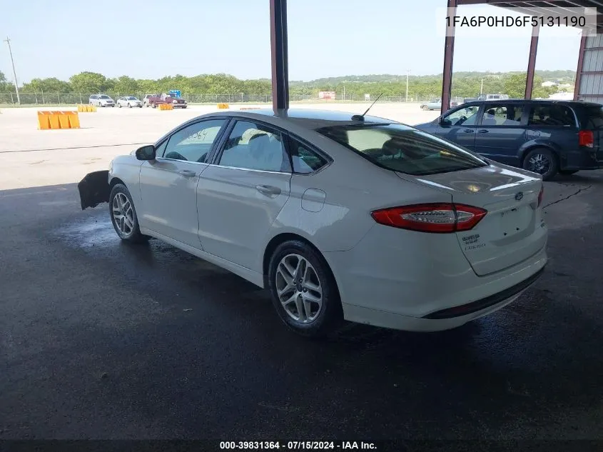 2015 Ford Fusion Se VIN: 1FA6P0HD6F5131190 Lot: 39831364