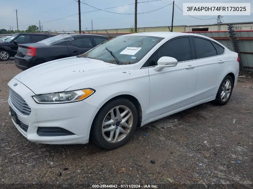 3FA6P0H74FR173025 2015 Ford Fusion Se