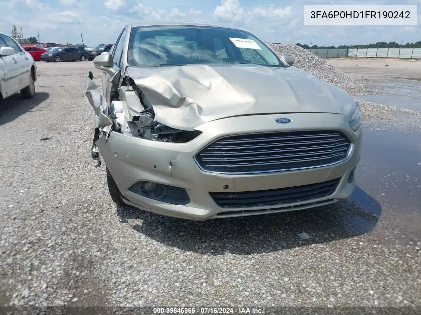 2015 Ford Fusion Se VIN: 3FA6P0HD1FR190242 Lot: 39845865