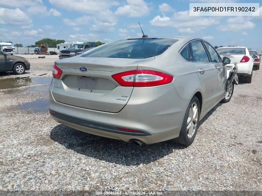 3FA6P0HD1FR190242 2015 Ford Fusion Se