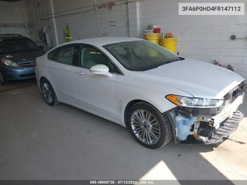 2015 Ford Fusion Se VIN: 3FA6P0HD4FR147112 Lot: 39850738