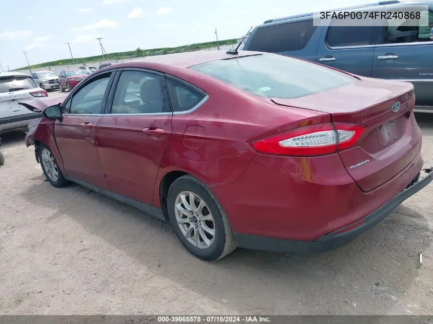 3FA6P0G74FR240868 2015 Ford Fusion S