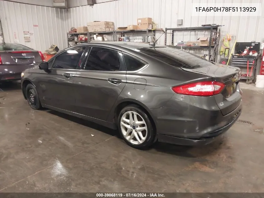 2015 Ford Fusion Se VIN: 1FA6P0H78F5113929 Lot: 39868119