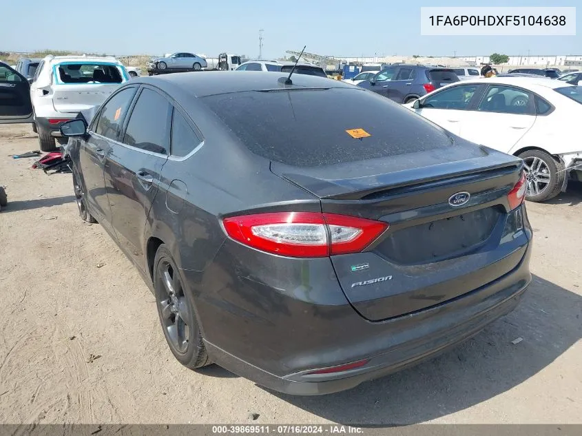 1FA6P0HDXF5104638 2015 Ford Fusion Se