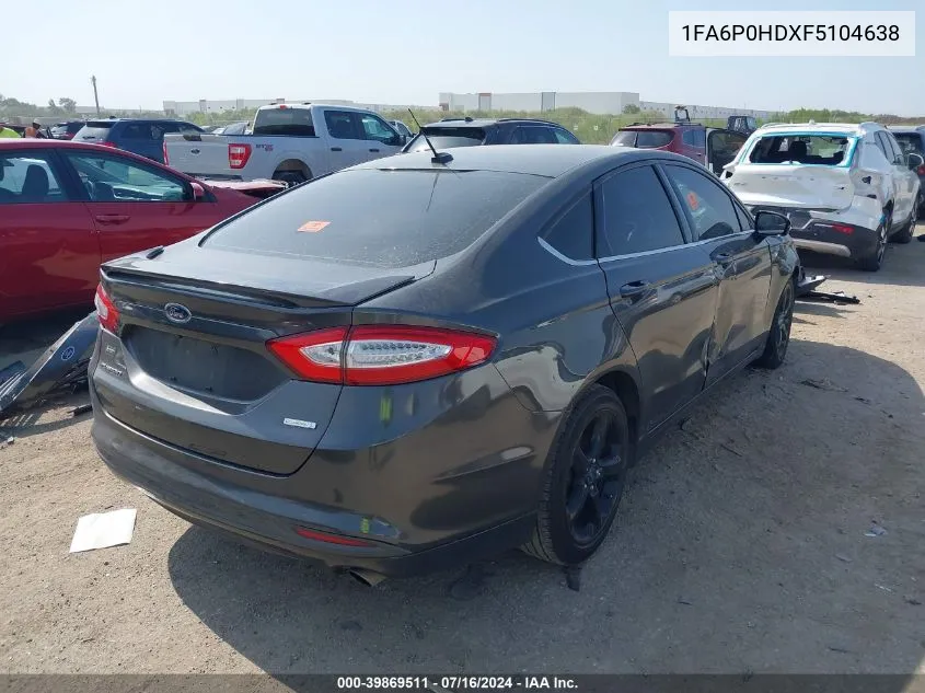 2015 Ford Fusion Se VIN: 1FA6P0HDXF5104638 Lot: 39869511