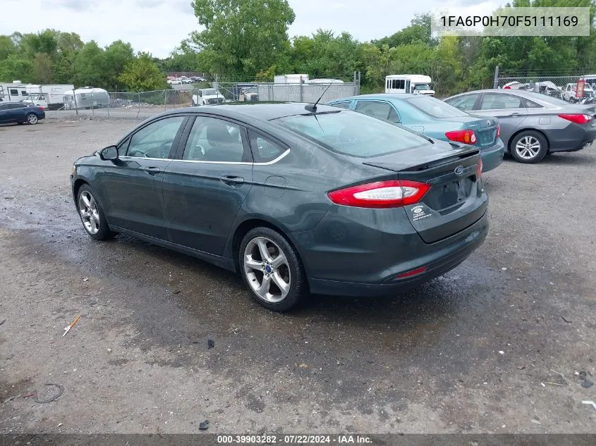 2015 Ford Fusion Se VIN: 1FA6P0H70F5111169 Lot: 39903282