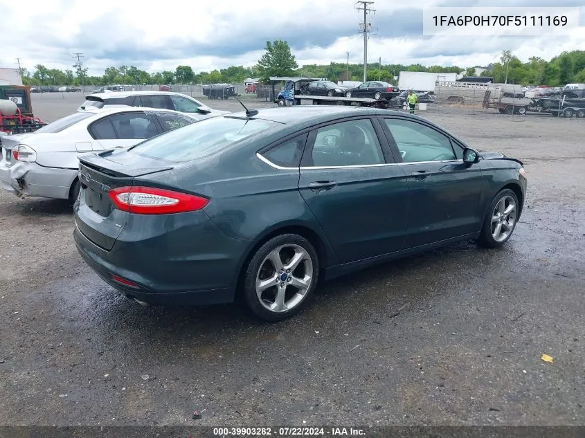 2015 Ford Fusion Se VIN: 1FA6P0H70F5111169 Lot: 39903282