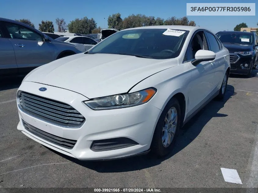 3FA6P0G77FR305986 2015 Ford Fusion S