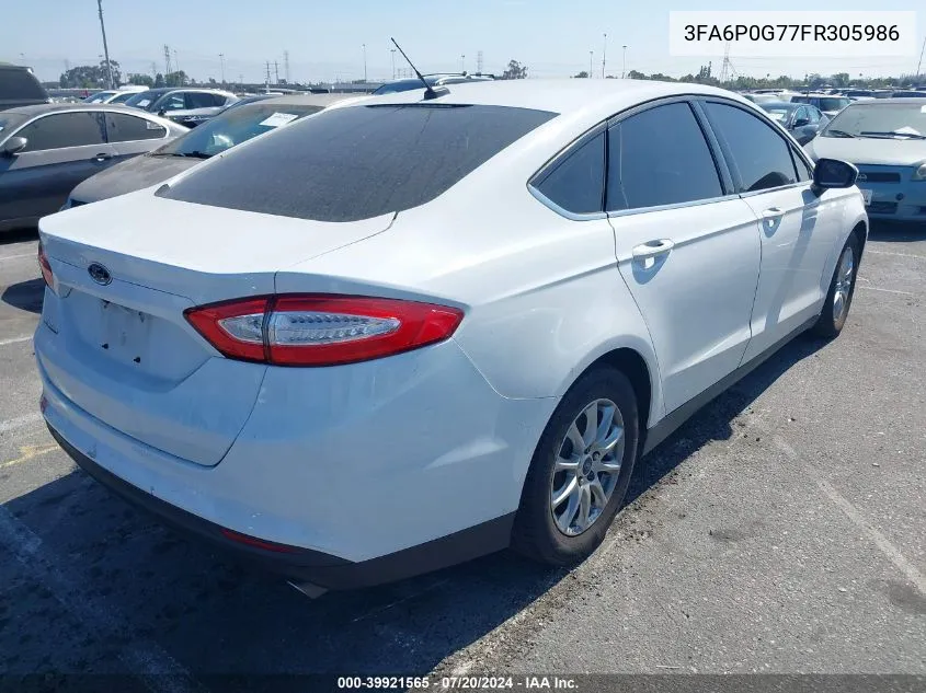 3FA6P0G77FR305986 2015 Ford Fusion S