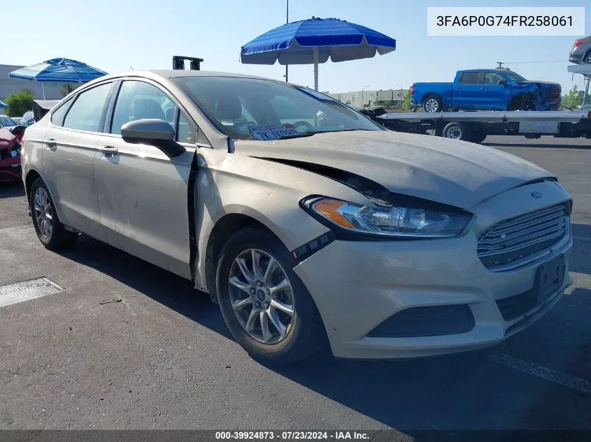 3FA6P0G74FR258061 2015 Ford Fusion S