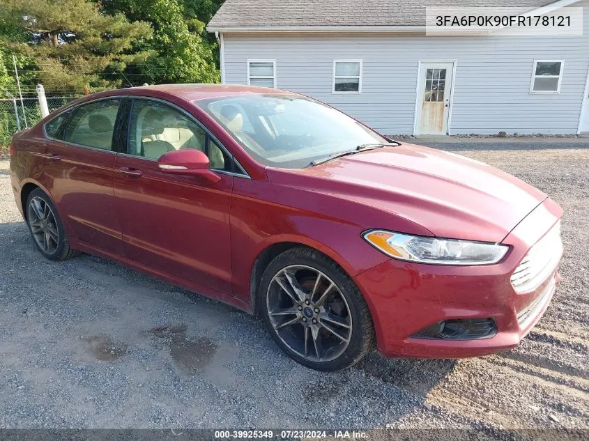 2015 Ford Fusion Titanium VIN: 3FA6P0K90FR178121 Lot: 39925349