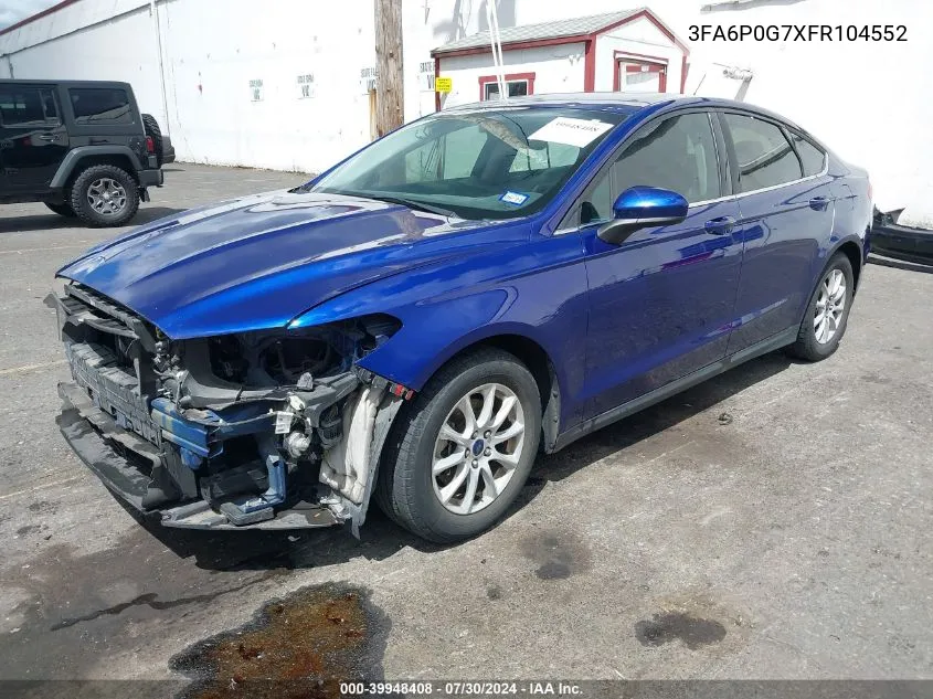 3FA6P0G7XFR104552 2015 Ford Fusion S