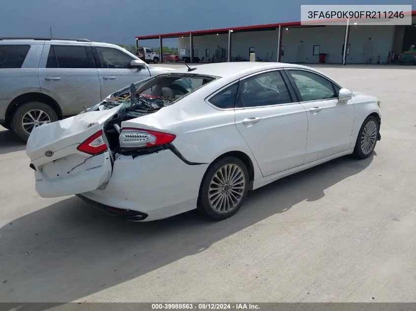 2015 Ford Fusion Titanium VIN: 3FA6P0K90FR211246 Lot: 39988563