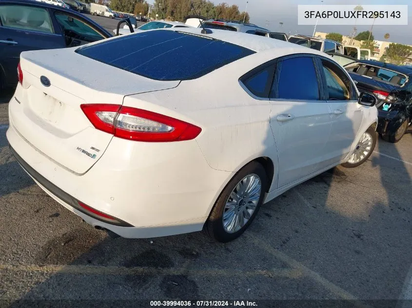 3FA6P0LUXFR295143 2015 Ford Fusion Hybrid Se