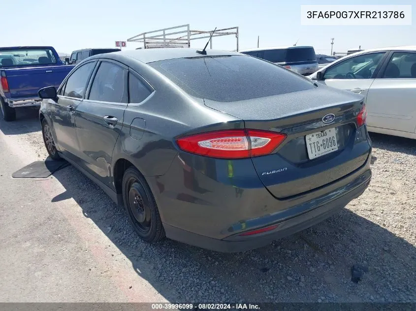 3FA6P0G7XFR213786 2015 Ford Fusion S