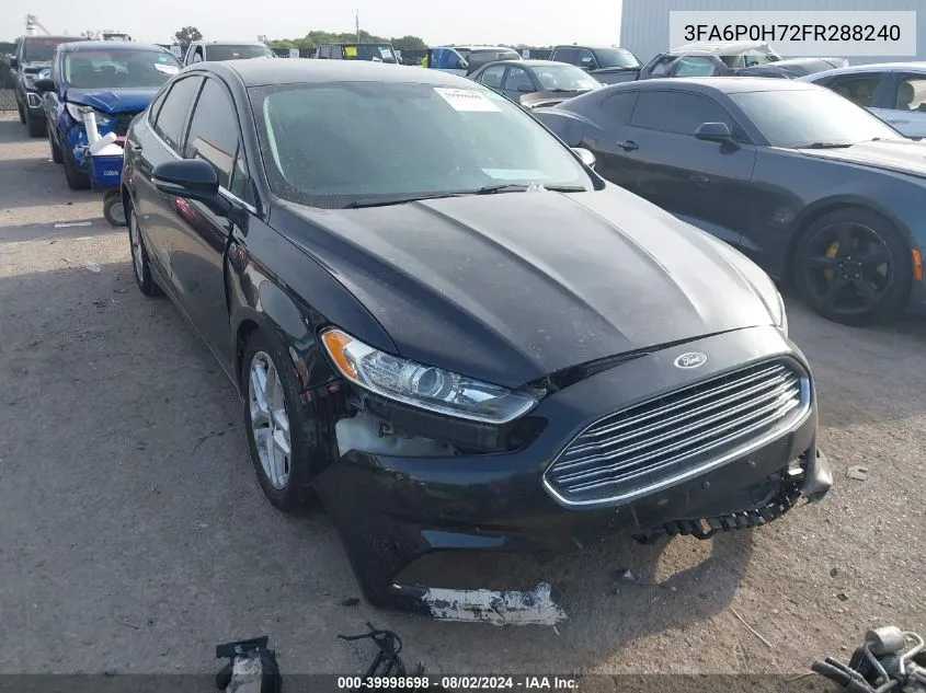 2015 Ford Fusion Se VIN: 3FA6P0H72FR288240 Lot: 39998698