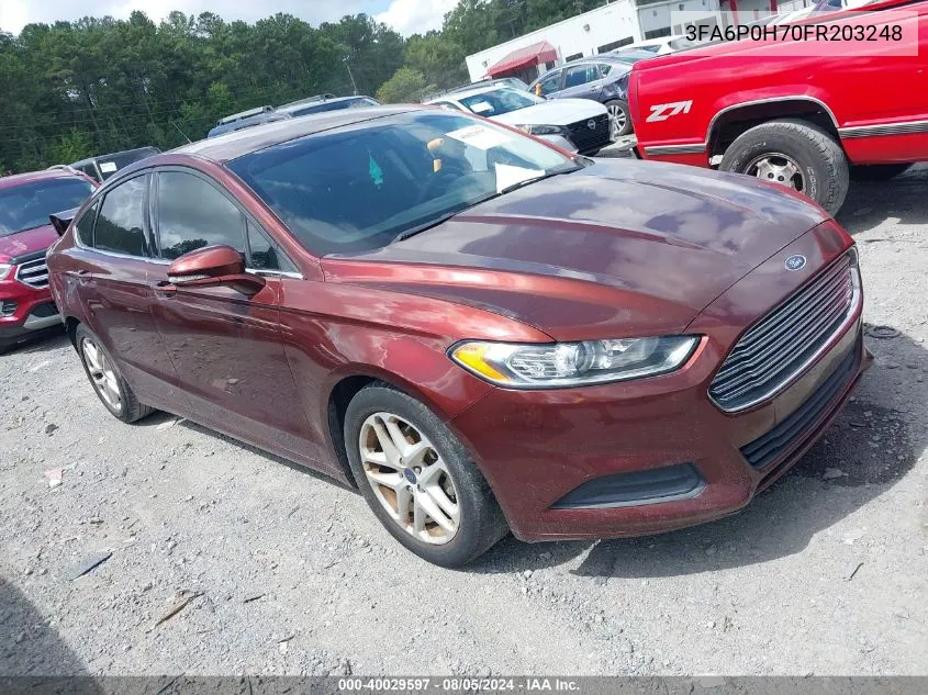 2015 Ford Fusion Se VIN: 3FA6P0H70FR203248 Lot: 40029597