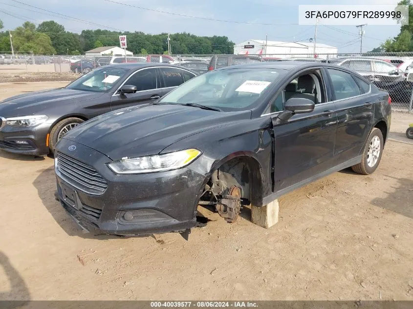 2015 Ford Fusion S VIN: 3FA6P0G79FR289998 Lot: 40039577