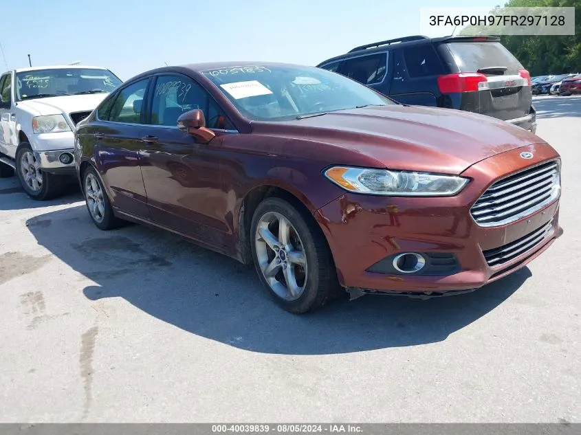 2015 Ford Fusion Se VIN: 3FA6P0H97FR297128 Lot: 40039839