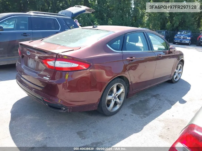 2015 Ford Fusion Se VIN: 3FA6P0H97FR297128 Lot: 40039839