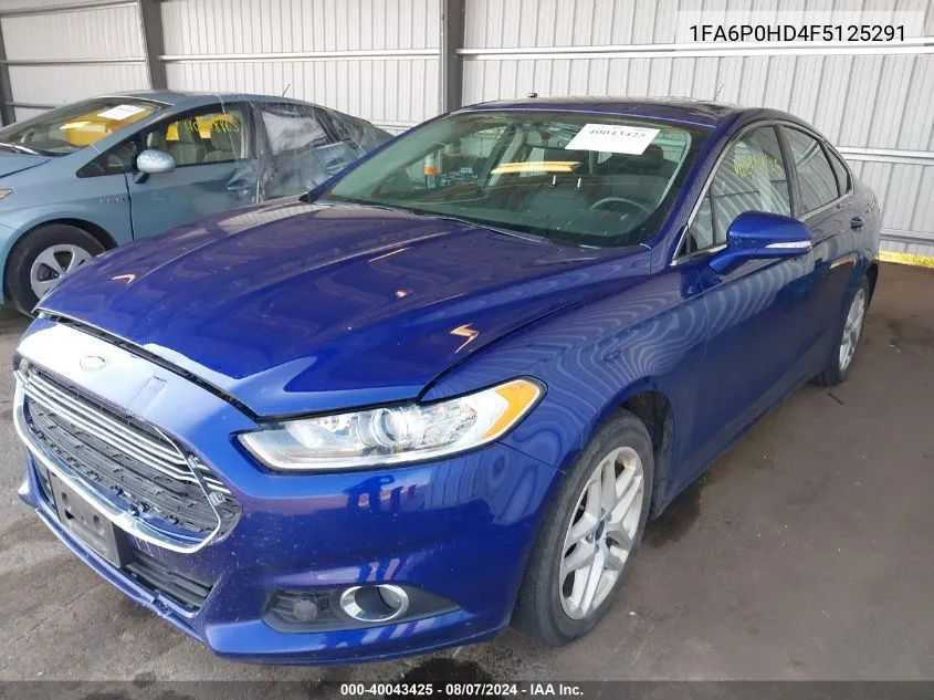 2015 Ford Fusion Se VIN: 1FA6P0HD4F5125291 Lot: 40043425