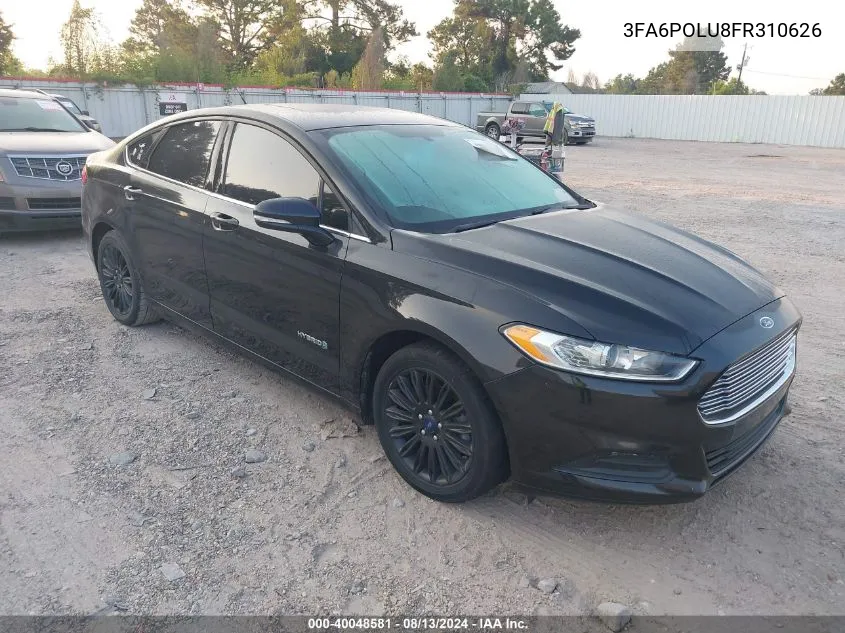 2015 Ford Fusion Hybrid VIN: 3FA6POLU8FR310626 Lot: 40048581