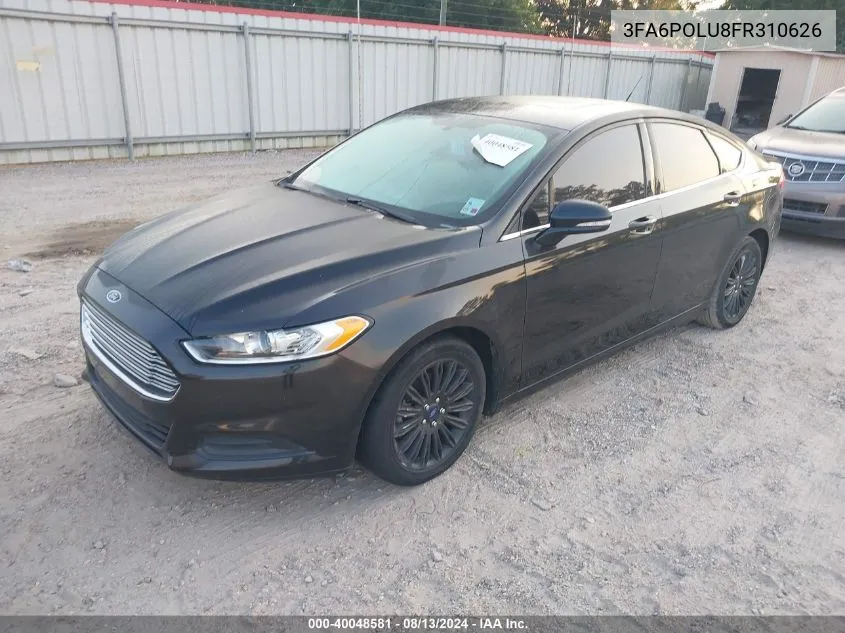 2015 Ford Fusion Hybrid VIN: 3FA6POLU8FR310626 Lot: 40048581