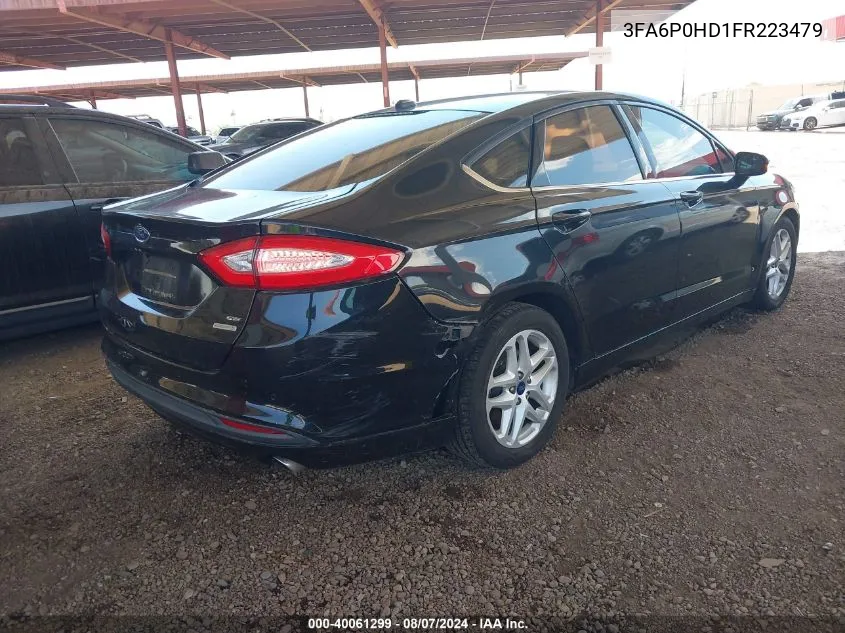 2015 Ford Fusion Se VIN: 3FA6P0HD1FR223479 Lot: 40061299