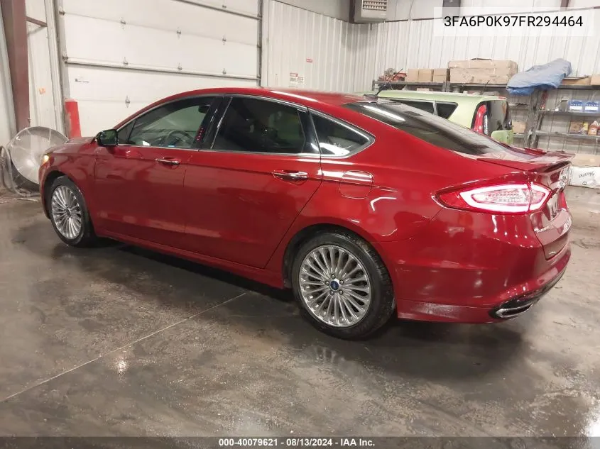 2015 Ford Fusion Titanium VIN: 3FA6P0K97FR294464 Lot: 40079621