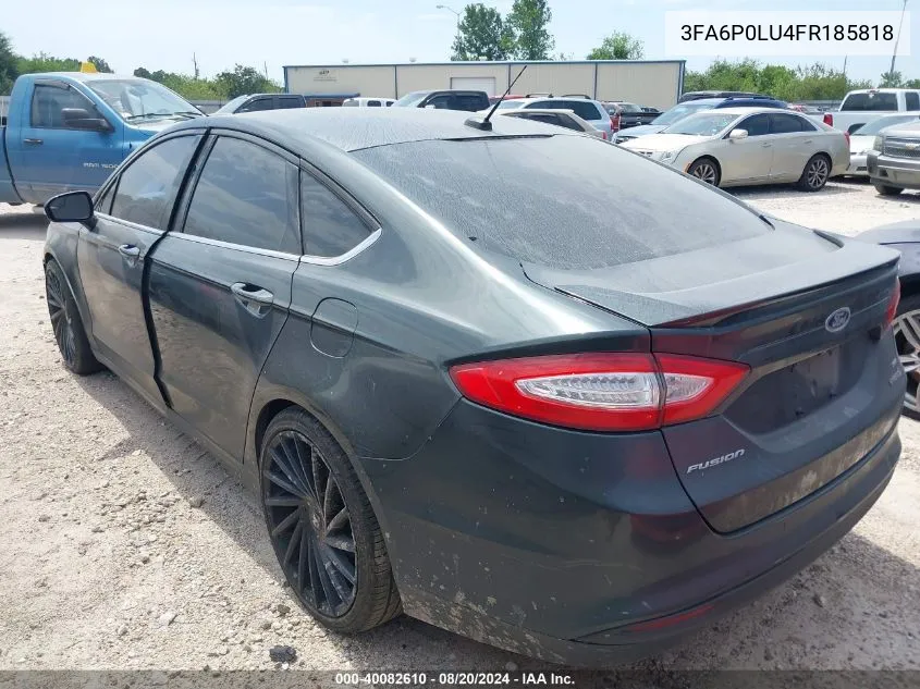 2015 Ford Fusion Hybrid Se VIN: 3FA6P0LU4FR185818 Lot: 40082610