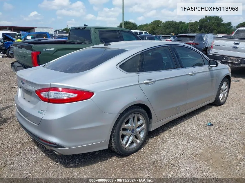 2015 Ford Fusion Se VIN: 1FA6P0HDXF5113968 Lot: 40086609