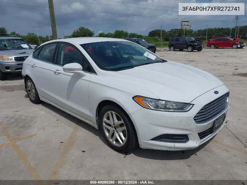 2015 Ford Fusion Se VIN: 3FA6P0H7XFR272741 Lot: 40090260