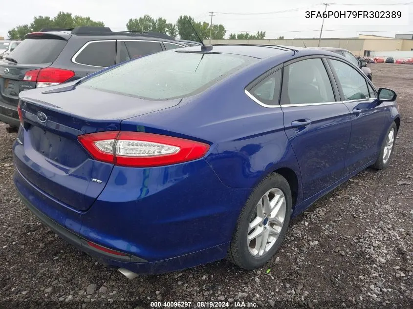 2015 Ford Fusion Se VIN: 3FA6P0H79FR302389 Lot: 40096297