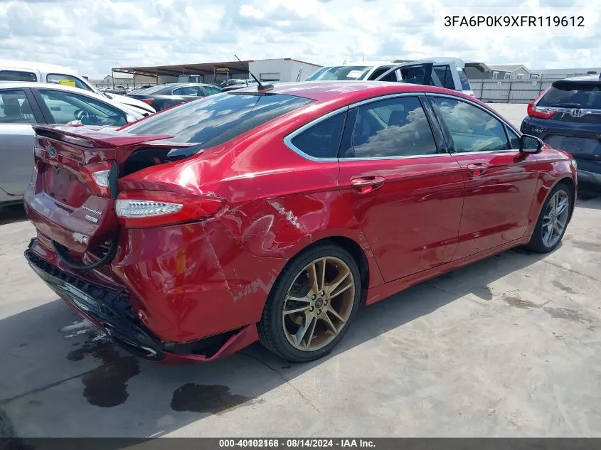 3FA6P0K9XFR119612 2015 Ford Fusion Titanium