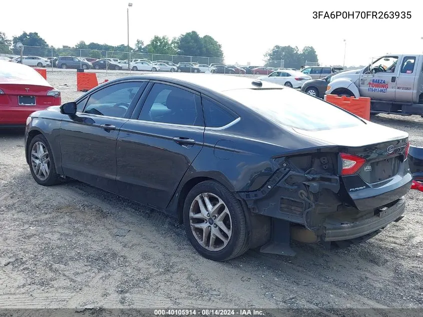 2015 Ford Fusion Se VIN: 3FA6P0H70FR263935 Lot: 40105914